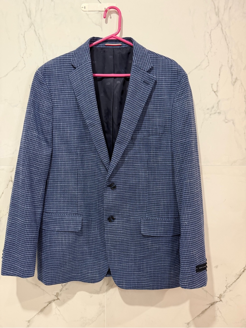 Tommy Hilfiger Blue Houndstooth Sport Coat 44R